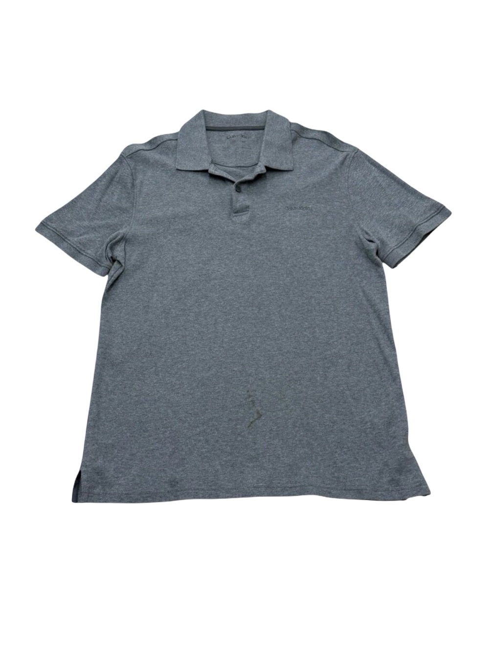 Men’s Calvin Klein Liquid Touch Polo Shirt Grey Cotton 2010s